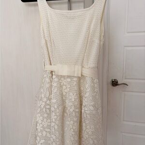 Rinascimento Cream Lace Midi Dress